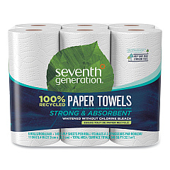 Seventh Generation 100% Recycled Paper Kitchen Towel Rolls, 2-Ply, 11 x 5.4, 140 Sheets/Roll, 24 Rolls/Carton (13731CT)