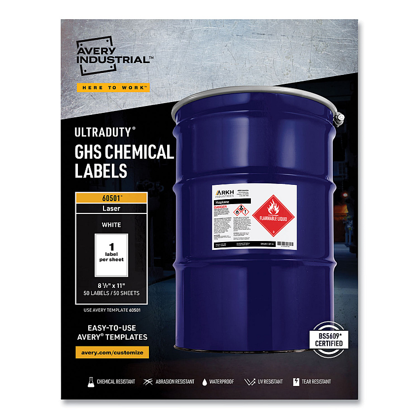 Avery 60501 UltraDuty GHS Chemical Labels