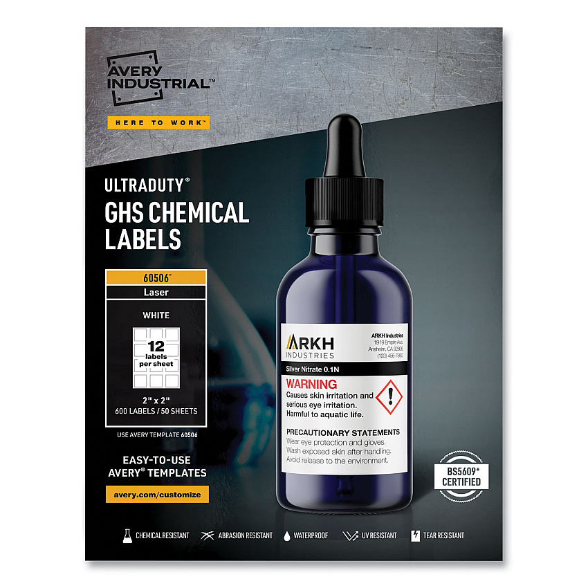 Avery 60506 UltraDuty GHS Chemical Labels