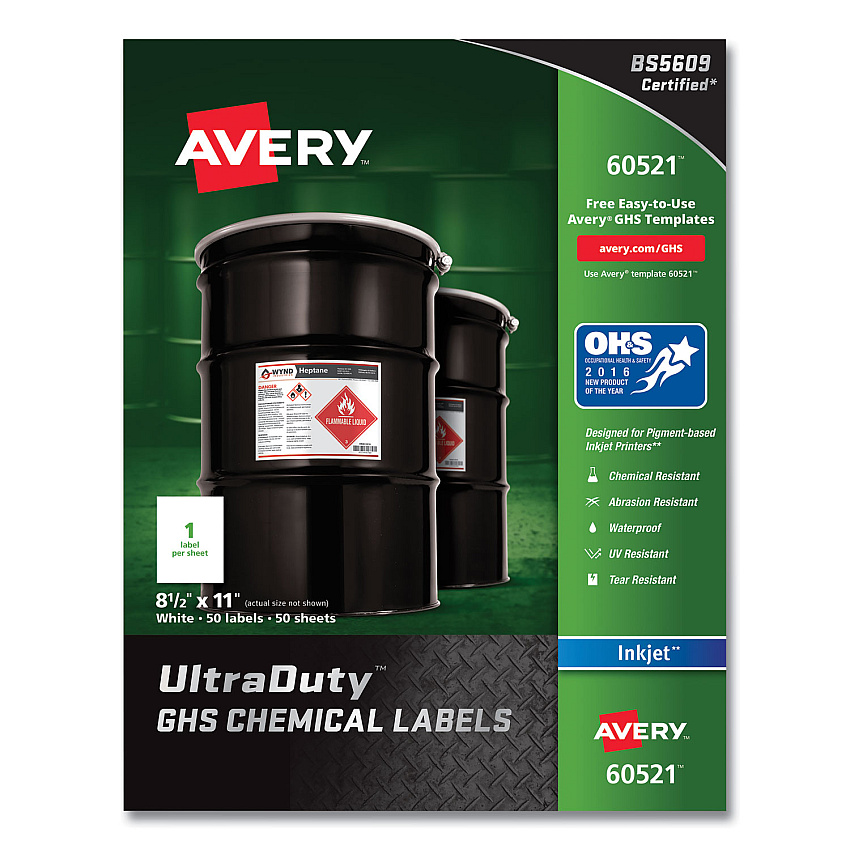 Avery 60521 UltraDuty GHS Chemical Labels