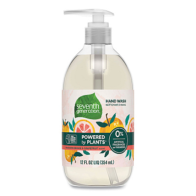 Seventh Generation Natural Hand Wash, Mandarin Orange and Grapefruit, 12 oz Pump Bottle, 8/Carton (22925CT)