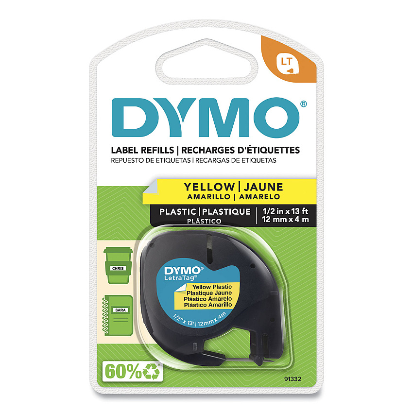 Dymo 91332 LetraTag Plastic Labels