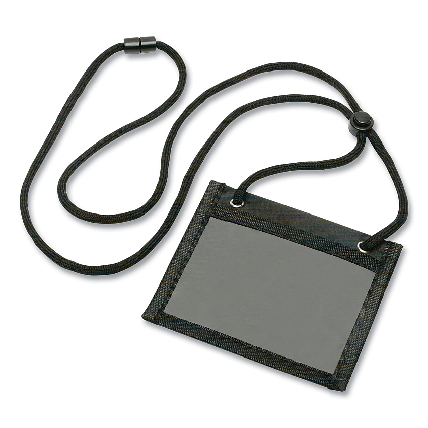 AbilityOne 8455016926542 SKILCRAFT Credential Holder, Horizontal, 4 x 2.25, Black/Clear, 25/Box