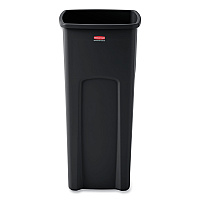 Rubbermaid Commercial Untouchable Square Waste Receptacle, Plastic, 23 gal, Black (356988BK)