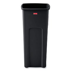 Rubbermaid Commercial Untouchable Square Waste Receptacle, Plastic, 23 gal, Black (356988BK)