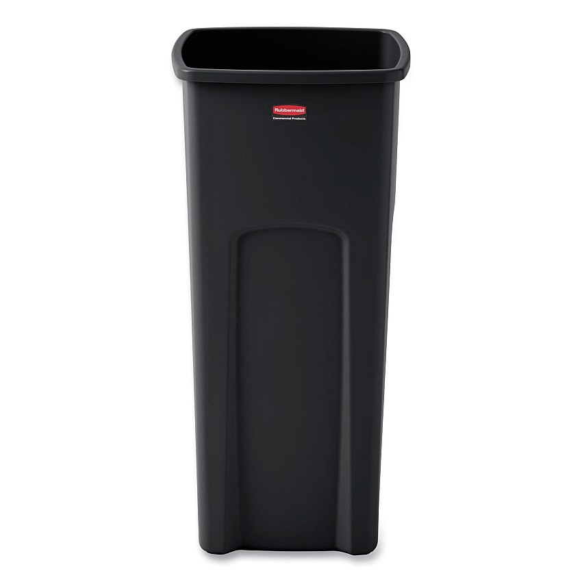 Rubbermaid Commercial Untouchable Square Waste Receptacle, Plastic, 23 gal, Black (356988BK)