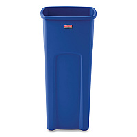 Rubbermaid Commercial Recycled Untouchable Square Recycling Container, Plastic, 23 gal, Blue (356973BE)