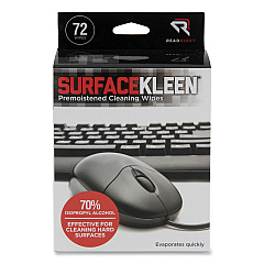 Read Right SurfaceKleen Premoistened Alcohol Cleaning Wipes, 5 x 5, Foil Packet, 72/Box (RR15109)
