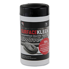 Read Right SurfaceKleen Premoistened Alcohol Cleaning Wipes, 6.38 x 5.4, Tub, 75/Pack (RR15111)