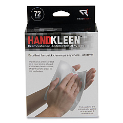 Read Right HandKleen Premoistened Antibacterial Wipes, 7 x 5, Foil Packet, 72/Box (RR15112)