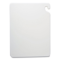 San Jamar Cut-N-Carry Color Cutting Boards, Plastic, 20 x 15 x 0.5, White (CB152012WH)