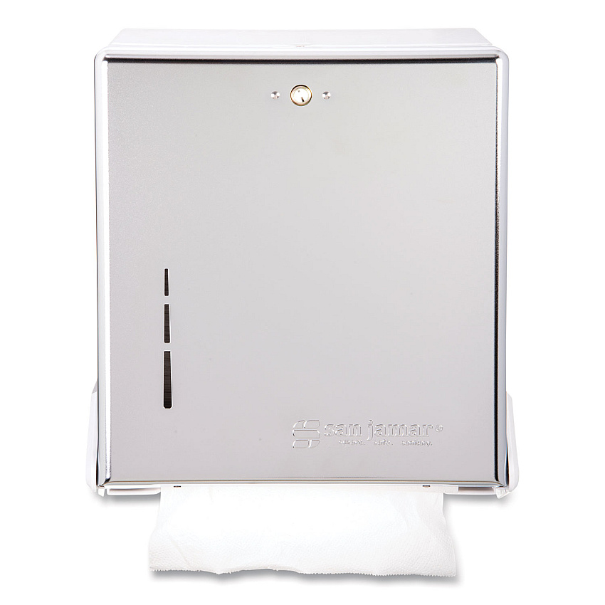 San Jamar True Fold C-Fold/Multifold Paper Towel Dispenser, 11.63 x 5 x 14.5, Chrome (T1905XC)