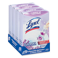 LYSOL Brand Click Gel Automatic Toilet Bowl Cleaner, Lavender Fields, 6/Box, 4 Boxes/Carton (89060CT)