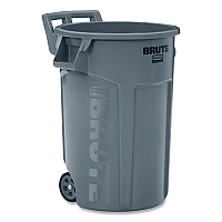 Rubbermaid Commercial Vented Wheeled Brute Container, 44 gal, Plastic, Gray (2131929)