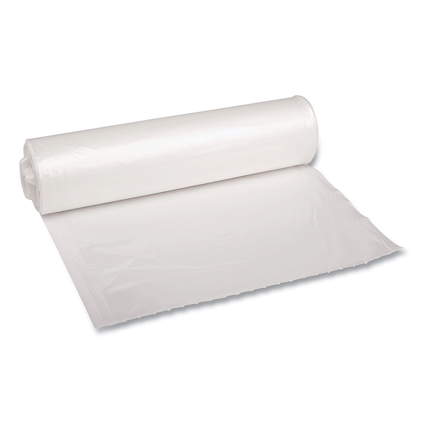 Boardwalk Low Density Repro Can Liners, 33 gal, 1.4 mil, 33" x 39", Clear, 10 Bags/Roll, 10 Rolls/Carton (BWK534)