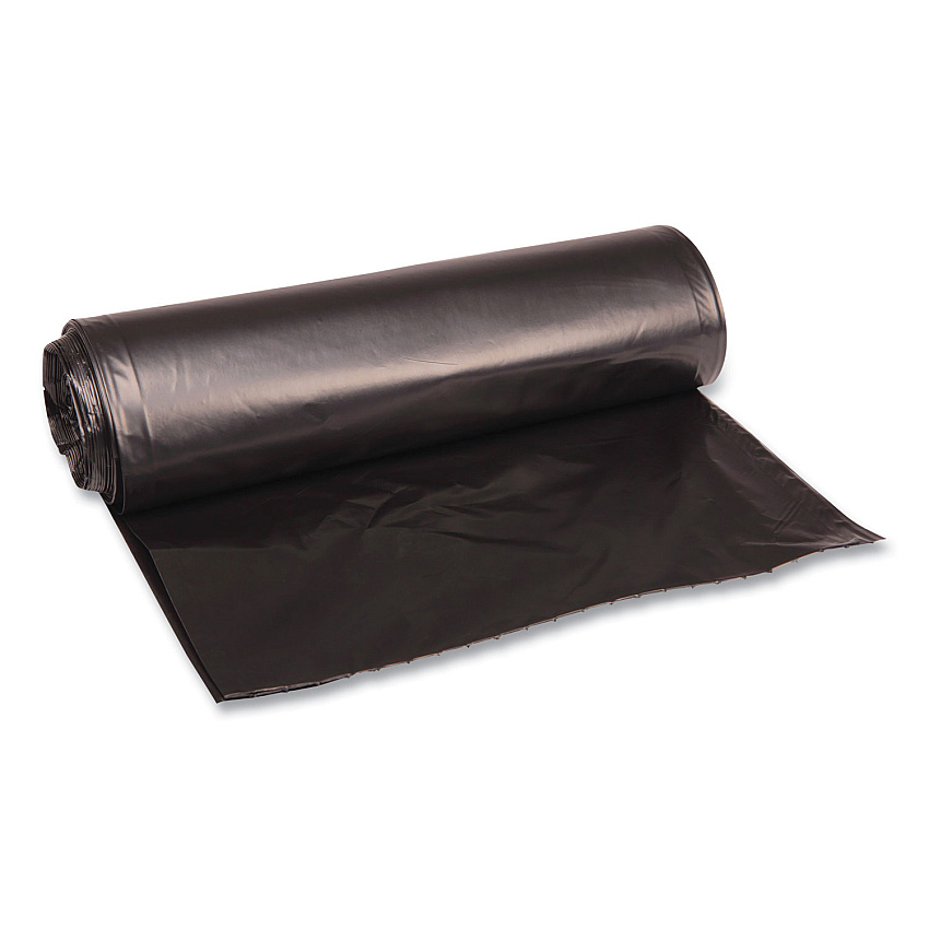 Boardwalk Low Density Repro Can Liners, 33 gal, 1.6 mil, 33" x 39", Black, 10 Bags/Roll, 10 Rolls/Carton (BWK520)