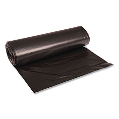 Boardwalk Low Density Repro Can Liners, 60 gal, 1.2 mil, 38" x 58", Black, 10 Bags/Roll, 10 Rolls/Carton (BWK519)