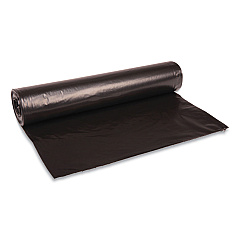 Boardwalk Low Density Repro Can Liners, 45 gal, 1 mil, 40" x 48", Black, 10 Bags/Roll, 10 Rolls/Carton (BWK527)