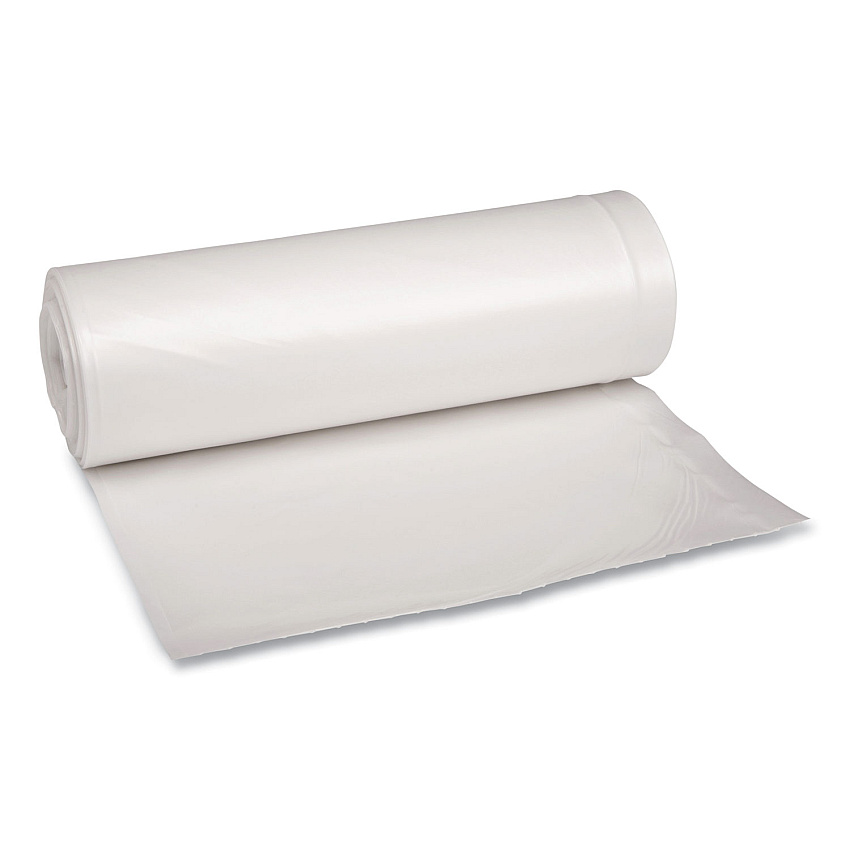 Boardwalk Low Density Repro Can Liners, 60 gal, 1.75 mil, 38" x 58", Clear, 10 Bags/Roll, 10 Rolls/Carton (BWK538)