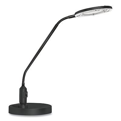 Alera Clamp-On, 3 Diopter LED Desktop Magnifier, 6.88"w x 16.63"d x 16.75"h, Black (ALELEDM765B)
