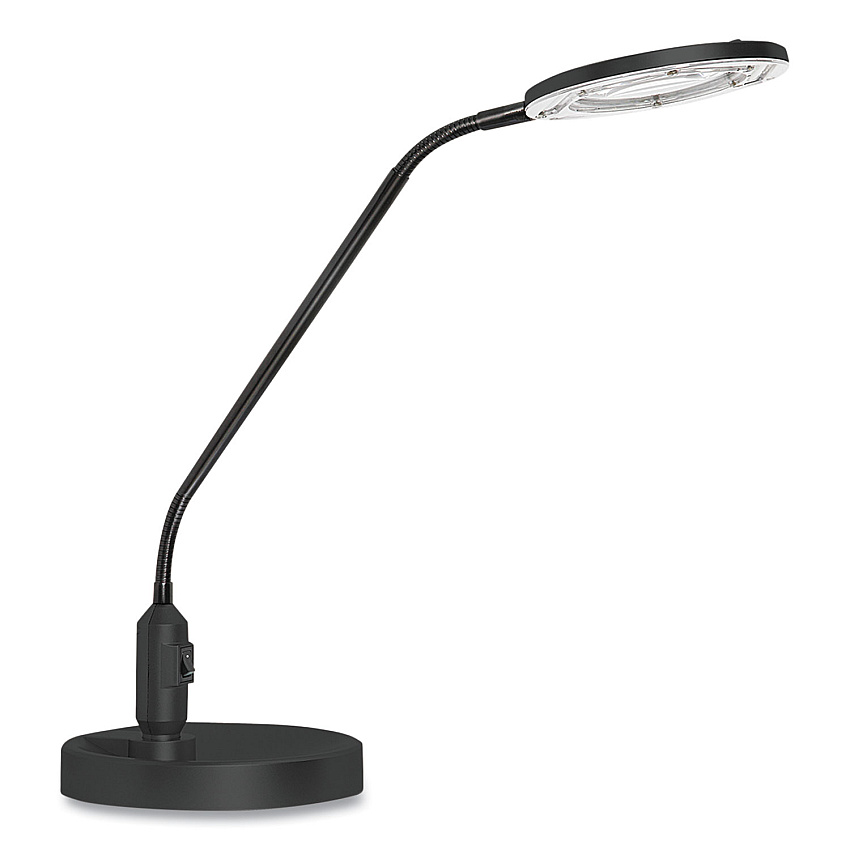 Alera Clamp-On, 3 Diopter LED Desktop Magnifier, 6.88"w x 16.63"d x 16.75"h, Black (ALELEDM765B)