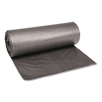 Boardwalk Low-Density Waste Can Liners, 60 gal, 1.1 mil, 38" x 58", Gray, 100/Carton (BWK3858SEH)
