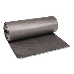 Boardwalk Low-Density Waste Can Liners, 60 gal, 1.1 mil, 38" x 58", Gray, 100/Carton (BWK3858SEH)
