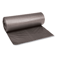 Boardwalk Low-Density Waste Can Liners, 45 gal, 0.95 mil, 40" x 46", Gray, 100/Carton (BWK4046SH)