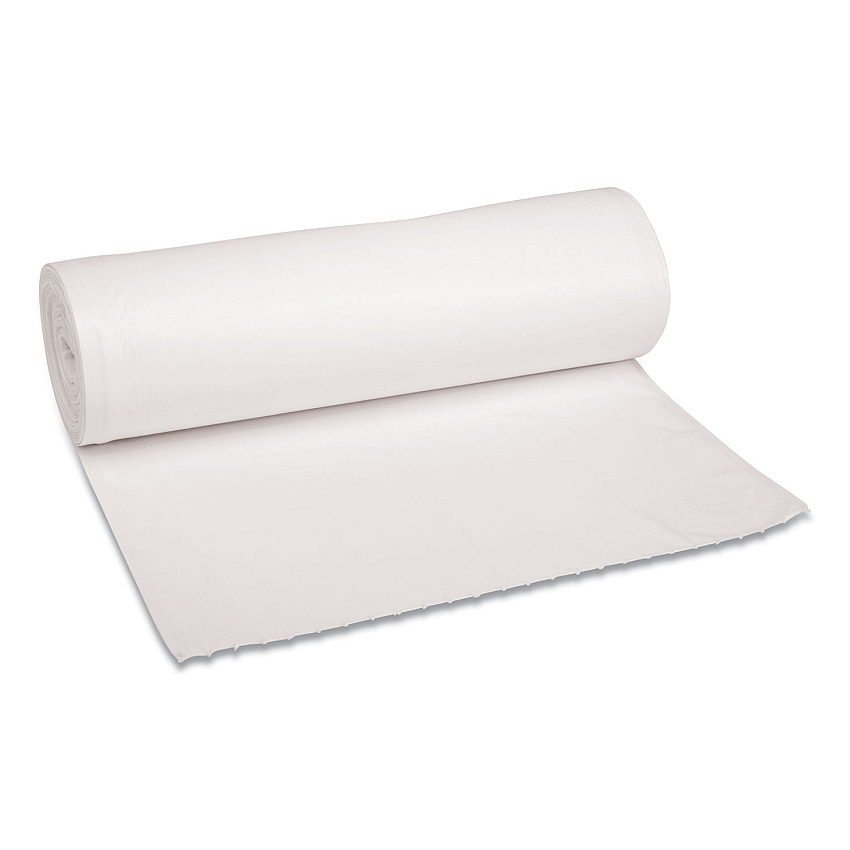 Boardwalk Low-Density Waste Can Liners, 60 gal, 0.6 mil, 38" x 58", White, 100/Carton (BWK3858EXH)