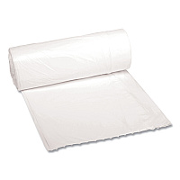 Boardwalk Low-Density Waste Can Liners, 10 gal, 0.4 mil, 24" x 23", White, 500/Carton (BWK2423EXH)