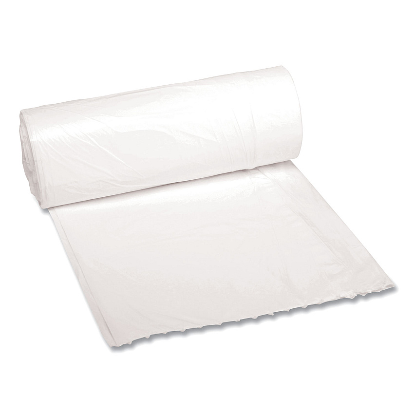 Boardwalk Low-Density Waste Can Liners, 10 gal, 0.4 mil, 24" x 23", White, 500/Carton (BWK2423EXH)