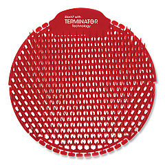 Fresh Products Slant7 with Terminator Urinal Screen, Evergreen Scent, Red, 5/Box (S7TBX)
