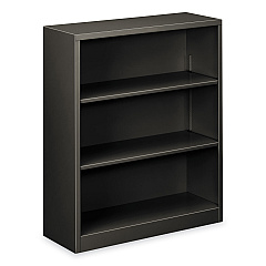 HON Metal Bookcase, Three-Shelf, 34.5w x 12.63d x 41h, Charcoal (S42ABCS)