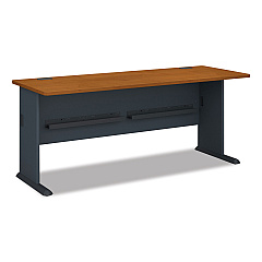 Bush Enterprise Collection Double Pedestal Desk, 70.13" x 28.63" x 29.75", Harvest Cherry, (Box 2 of 2) (2972CSA203)