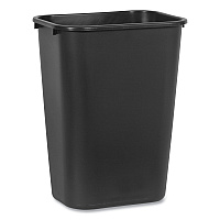 Rubbermaid Commercial Deskside Plastic Wastebasket, Rectangular, 10.25 gal, Black (295700BK)
