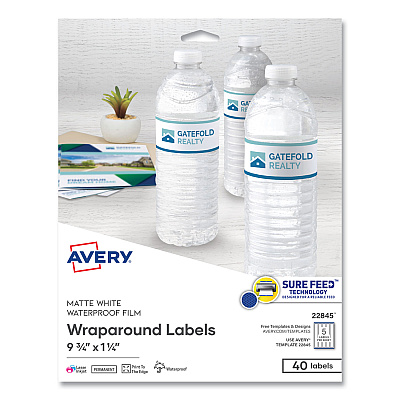 Avery 22845 Durable Water-Resistant Wraparound Labels