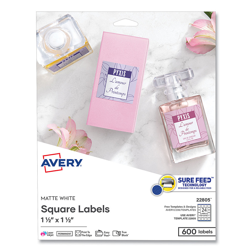 Avery 22805 Square Print-to-the-Edge Labels