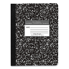 Roaring Spring Marble Cover Composition Book, Taped Binding, Wide/Legal Rule, Black Marble Cover, (50) 9.75 x 7.5 Sheets (77220)