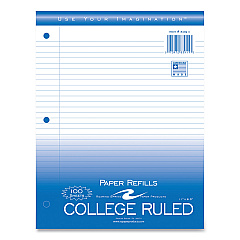 Roaring Spring Notebook Filler Paper, 3-Hole, 8.5 x 11, College Rule, 100/Pack (83911)