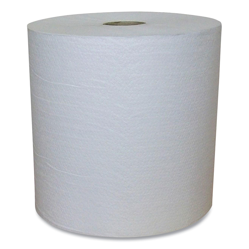Eco Green Recycled Hardwound Paper Towels, 1-Ply, 1.8 Core, 7.88 x 800 ft, White, 6 Rolls/Carton (EW80166)