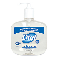 Dial Professional Antibacterial Liquid Hand Soap for Sensitive Skin, Floral, 16 oz Pump, 12/Carton (80784)