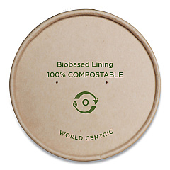 World Centric Paper Lids for Bowls, 3.6" Diameter, Kraft, 500/Carton (BOLPA8K)