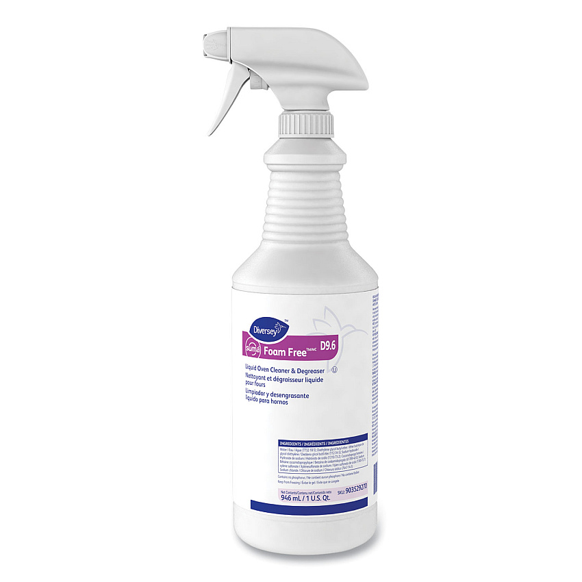 Diversey Suma Foam Free D9.6 Liquid Oven Cleaner and Degreaser, 32 oz Bottle, 12/Carton (903529270)