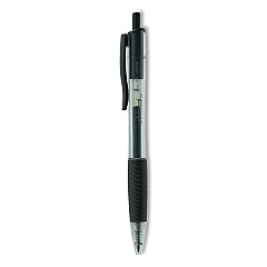 Universal Comfort Grip Gel Pen, Retractable, Medium 0.7 mm, Black Ink, Smoke Barrel, Dozen (UNV39912)