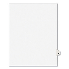 Preprinted Legal Exhibit Side Tab Index Dividers, Avery Style, 10-Tab, 21, 11 x 8.5, White, 25/Pack, (1021) (01021)