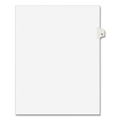 Preprinted Legal Exhibit Side Tab Index Dividers, Avery Style, 10-Tab, 31, 11 x 8.5, White, 25/Pack, (1031) (01031)