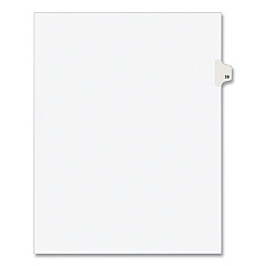 Preprinted Legal Exhibit Side Tab Index Dividers, Avery Style, 10-Tab, 56, 11 x 8.5, White, 25/Pack, (1056) (01056)