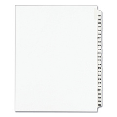 Preprinted Legal Exhibit Side Tab Index Dividers, Avery Style, 25-Tab, 301 to 325, 11 x 8.5, White, 1 Set, (1342) (01342)