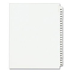 Preprinted Legal Exhibit Side Tab Index Dividers, Avery Style, 25-Tab, 401 to 425, 11 x 8.5, White, 1 Set, (1346) (01346)