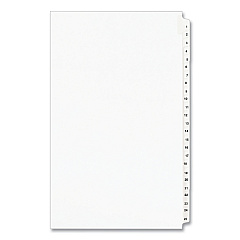 Preprinted Legal Exhibit Side Tab Index Dividers, Avery Style, 25-Tab, 1 to 25, 14 x 8.5, White, 1 Set, (1430) (01430)